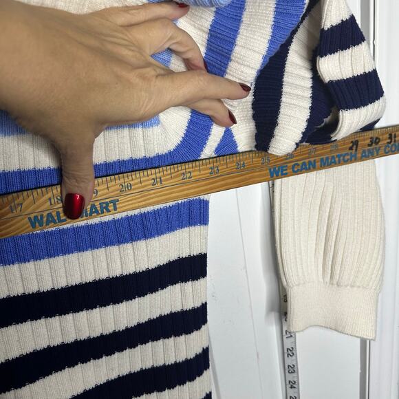 Talbots V-NECK CARDIGAN SWEATER BRETON STRIPE XL - Picture 7 of 9